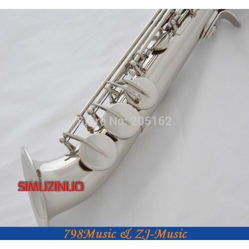 Silver Plated Curved bell Soprano saxophone Bb key to High F key and G Key