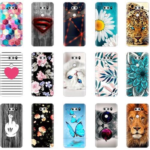 Phone Case for LG V30 cases cover V30 silicone soft tpu back cover for LG V30 bumper LGV30 coque Skin shockproof cute cat flower