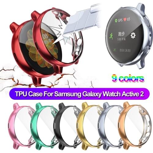 Silicone TPU Protective Case For Samsung Galaxy Watch Active 2 40mm 44mm Soft Watch Protection Cover Screen Protect