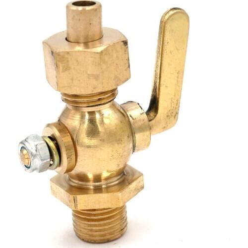 1/4" BSP Male To Socket Welded Brass Drain Petcock Shut Off Valve for Fuel Gas Oil Air