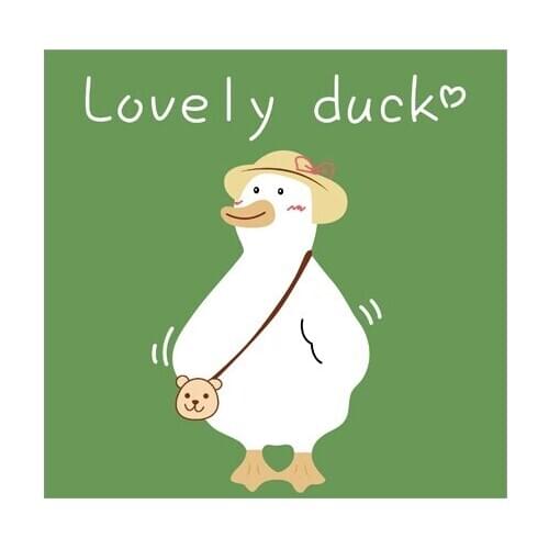 Cartoon White Duck Iron on Patches Printed For DIY Heat Transfer Clothes T-shirt Thermal transfer stickers Decoration