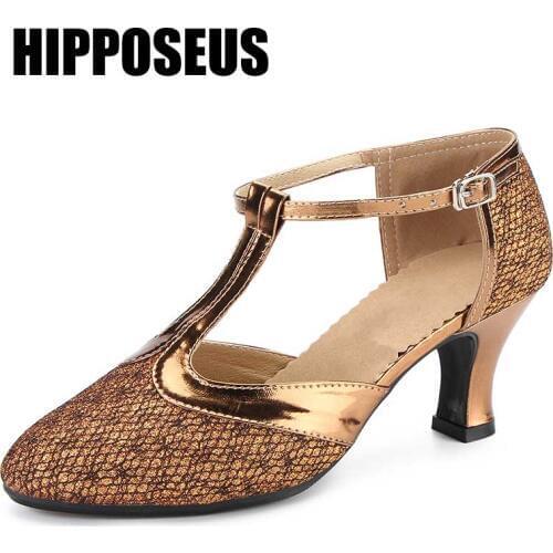 Womens Dance Shoes Ladies Ballroom Dance Shoes Girls Latin Shoes Children Low 3.5/5.5/ 6.5cm Heels indoor Modern Dancing Shoes