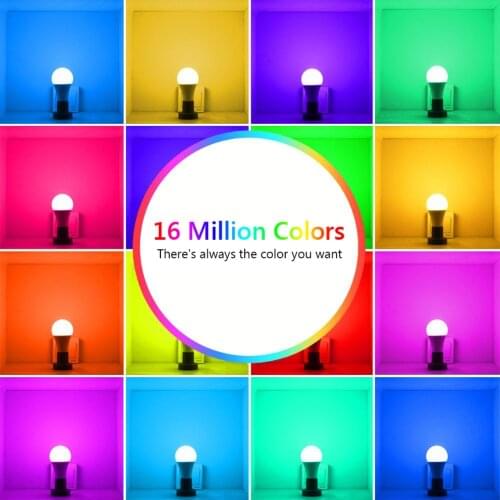 WIFI Smart Dimmable RGB LED Light Timing E27/E26 E14 Voice Control Bulb 9W For iOS Android Amazon Google Home Alexa Apps