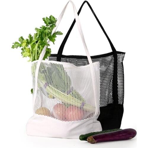 Large Capacity Tote Bag Casual Women Handbags Soft Splicing Mesh Bag Nylon Mesh Cloth Shopping Bags 2021 Fashion Women Beach Bag