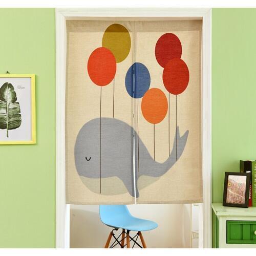 Hale Cats Cute goldfish Door Curtain Linen Tapestry Children Study Bedroom Home Decor Bedroom Kitchen Curtain Penguin Parrot