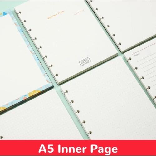 A5 Inner Page Blank/Horizontal Line/Dot Matrix/Dotted Grid Mushroom Hole Notepad Inside Page Refill Notebook Inner Refill