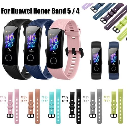1Pc Hot Soft Silicone Watch Band Replacement Sports Bracelet Strap Smart Watches Jewelry Wristband For Huawei Honor Band 5 4