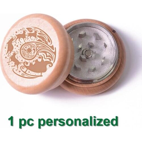 1pc Custom Wood Herb Grinder Carving Weed Engraved personalized Herbal Tobacco smoke Cigarette Accessories Gift to Dad MYQ033