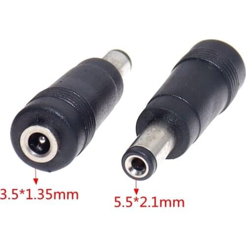10Pcs DC 5.5mm x 2.1mm 5.5/2.1mm Male to 3.5mm x 1.35mm 3.5/1.35mm Female Converter Adapter Connector Jack for CCTV Camera LED