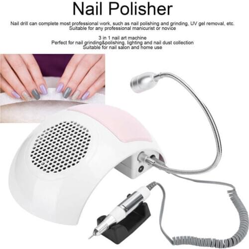 100-240V Professional 3 in 1 Nail Drill Polishing Machine Nail Dust Collector LED Lamp Manicure Tools Nail Art Machine a