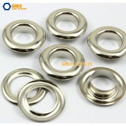 100 Set 27*15*8mm (Outer diameter * Inner diameter * Height) Silver Round Eyelet Grommet