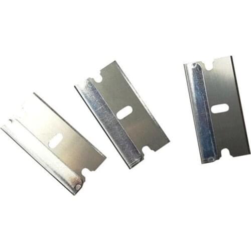 100Pcs Metal Blades Safety Razor Scraper Glue Knife Glass Cleaner Replacement Carbon Steel Blade Car Tinting Tools