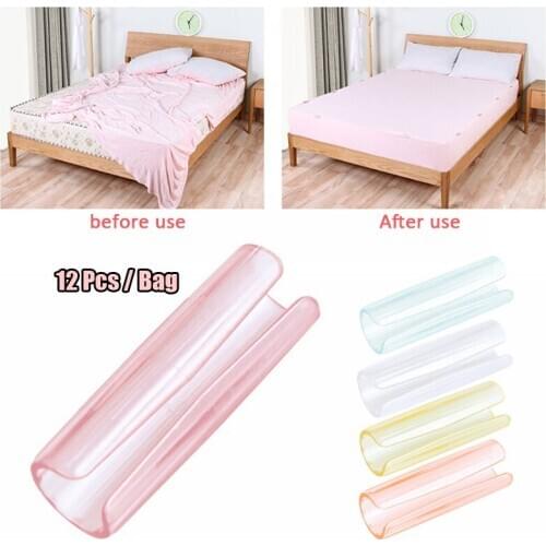 12pcs Multi-Function Transparent Sheet Clip Mattress Anti-Slip Holder Buckle Seamless Clip Invisible Clip Fixing Buckle Bedroom