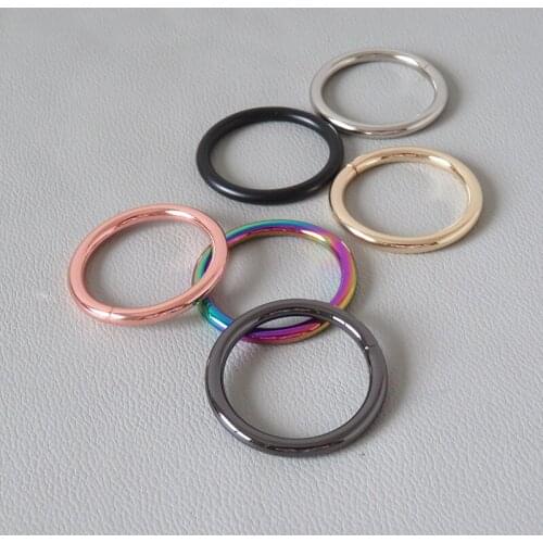 20Pcs/Pack Heavy Metal Hardware O Ring Buckle For Bag Dog Pet Harness Leash Accessories Belt Loop Garment Sewing Clasp Rainbow