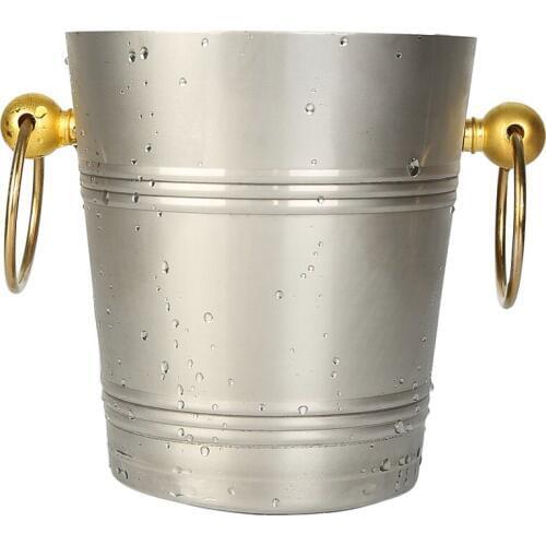 304 stainless steel champagne ice bucket beer barrel ice wine barrel luxury 5L gold handle champagne buckets