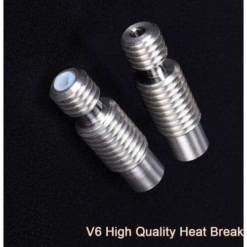 5/10PCS V6 Heat Break High Quality 1.75MM Throat V6 Hotend Remote Bowden Extruder Feeding Teflonto All Metal 3D Printer Parts