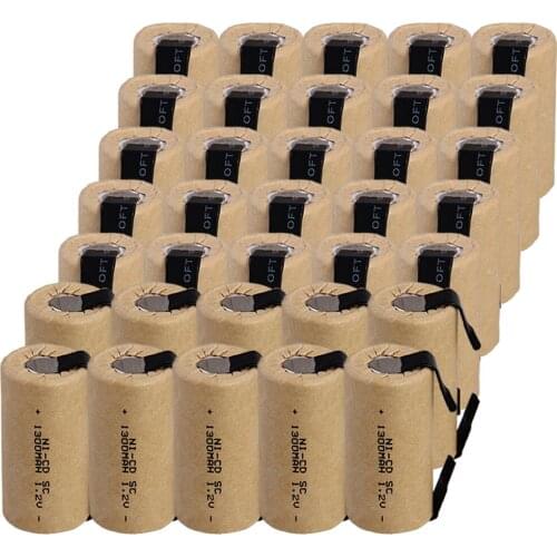 Real capacity 35 pcs SC battery 4.25cm*2.2cm 1300mah 1.2V NICD SUBC batteries for power tools for BOSCH for DEWALT for CASALS