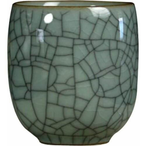 Kiln marked tea cup longquan celadon porcelain teacup geyao crackle glaze ceramic kungfu cups for Pu'er tea new