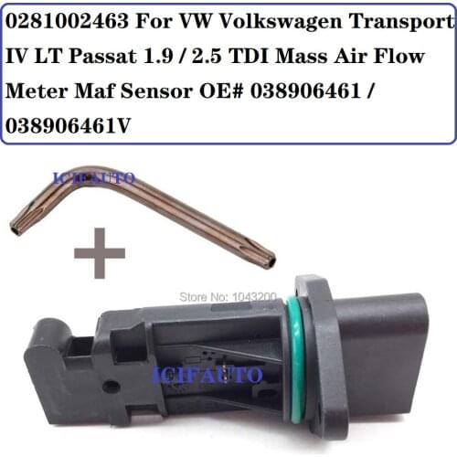 0281002463 For VW Volkswagen Transport IV LT Passat 1.9 / 2.5 TDI Mass Air Flow Meter Maf Sensor OE# 038906461 / 038906461V