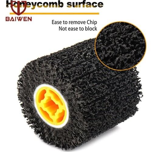 115x100mm Deburring Abrasive Wire Drawing Round Wheel Grinding Tools Poly Strip Abrasive Disc For Furniture Wood Sculpture Steel