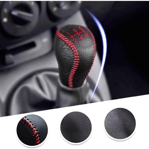 For Mazda3 11-13 Mazda6 09-12 Non-Slip Gear Knob Stick Covers MT 1pc PU Leather Hand Brake Car Decor Shift Knob Shell