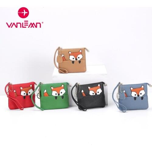 Money Purse For Women Keychain Coin Purse Female Mini Creator Wallet Ladies Cute Fox Pattern Wallets Korean Student Key Bags