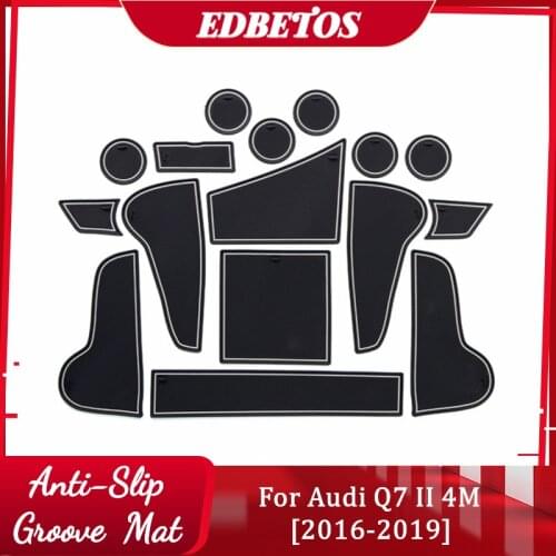 2 Colors 16pcs Door Groove Mat Interior Accessories Parts Silica Gel For Audi Q7 II 4M 2016 2017 2018 2019