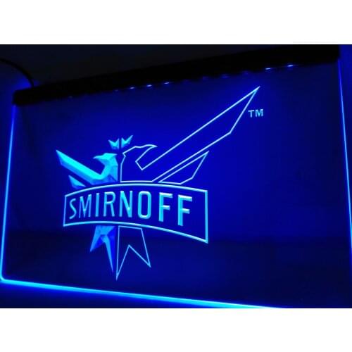 LE195- Smirnoff Vodka Wine Beer Bar LED Neon Light Sign home decor crafts