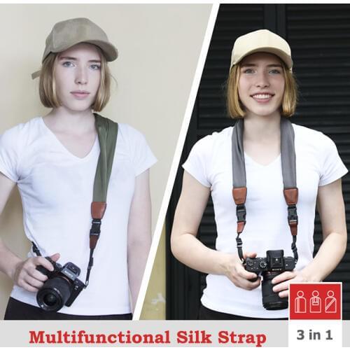 Multifunction DSLR Camera accessories, Shoulder strap, Fashion silk scarf, 12 colors, Off-white