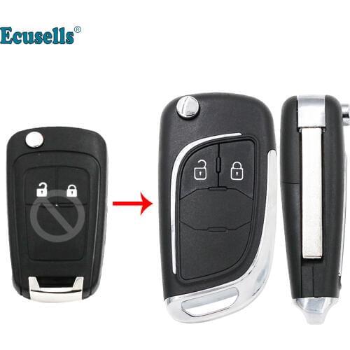 2 Button Modified Flip Folding Key Shell case fob for Chevrolet Aveo Cruze Orlando Trax Uncut HU100 Blade