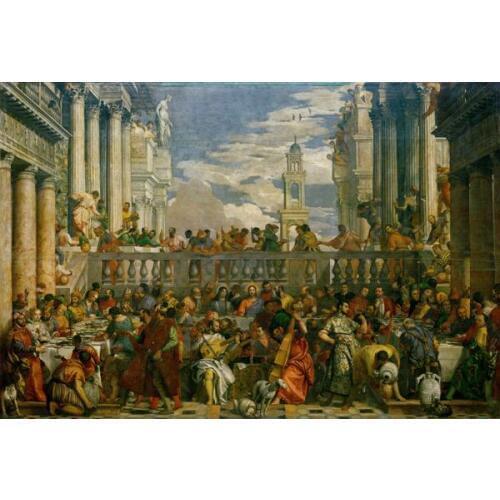 Wall art decoration picture classical religious figure Temple met to discuss oil painting canvas printings printed on canvas