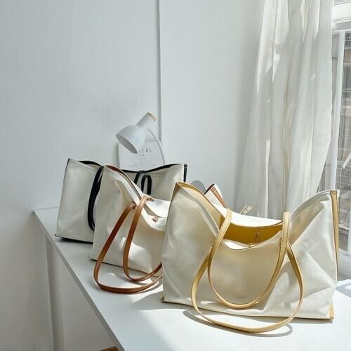 2020 new ins bag female bag fashion trend single shoulder bag large capacity all-match casual tote canvas bag hand shopping bag