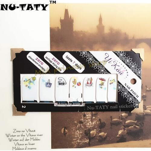 Nu-TATY White Cute cartoon characters Nail Sticker Waterproof Nail Decal Sticker Gel Polish French Manicure Patch Full Tape
