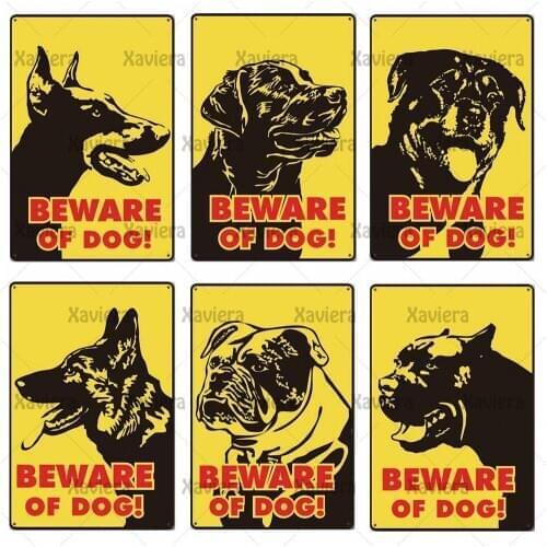 Watch Out for Dogs Retro Metal Tin Sign Animal Pet Dog Warning Metal Plaque Home Decoration Pet Shop Bar Living Room Metal Plate
