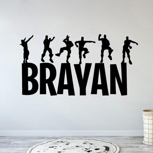 Gamer Personalised Wall Decal Eat Sleep Game Controller Video Game Wall Decor Customized Name Sticker For Kids Rooms Vinyl B391