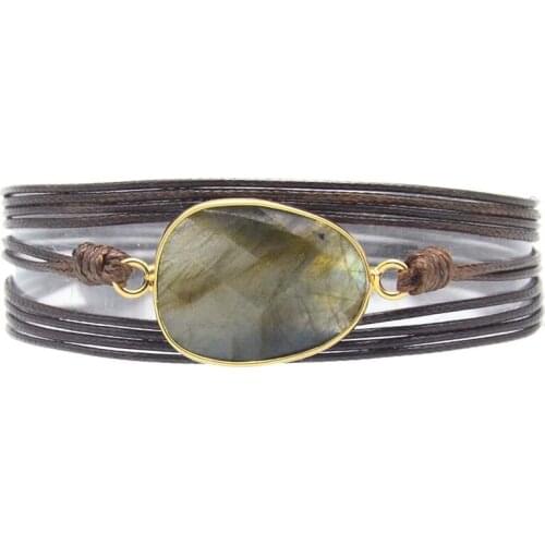 Dropshipping Wrap Bracelets Natural Stones Charm 5 Times Friendship Bracelet Boho Bracelet Homme