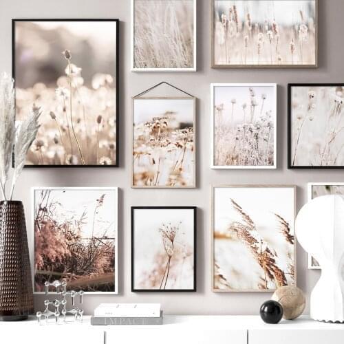Rice Dandelion Autumn Plants Wall Art Canvas Painting Landscape For Living Room Decor Nordic Posters And Prints Wall Pictures