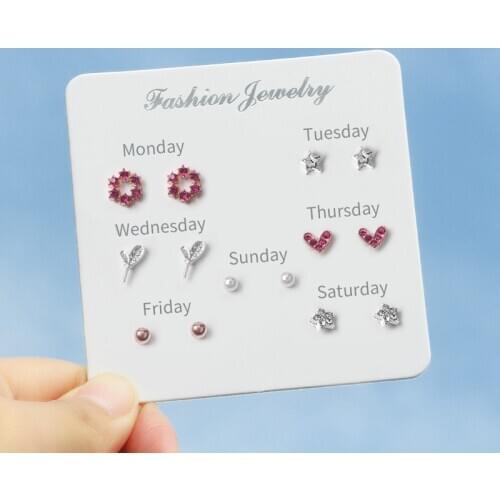 Korean version of the best selling personality simple and versatile small fresh student set earrings