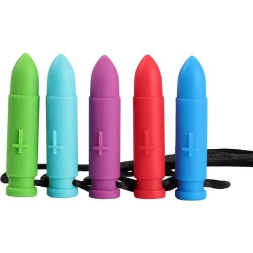 Silicone Bullet Teethers Bullet Cross Chew Necklace Chewable Sensory Pandent for Boys Girls Autism ADHD Teething