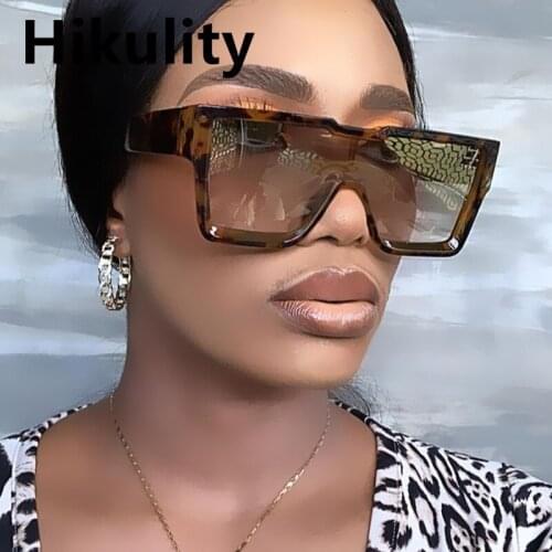Unique One Piece Orersized White Orange Gradient Sunglasses For Women New Fashion Brand Flat Uv400 Eyewear Men Retro Shade Black
