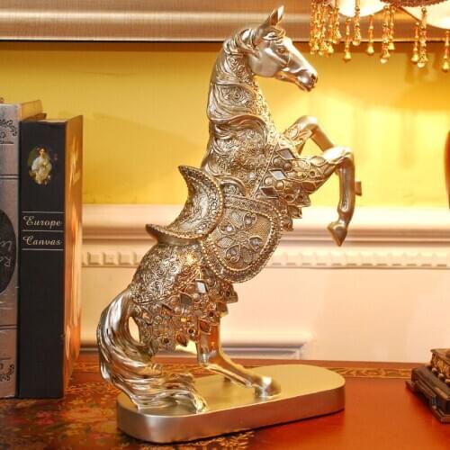 RESIN HORSE STATUES SCULPTURES FENG SHUI LUCKY ZODIAC HORSE ROOM OFFICE DECORATION RESIN HANDICRAFT DESK ORNAMENT BUSINESS GIFTS