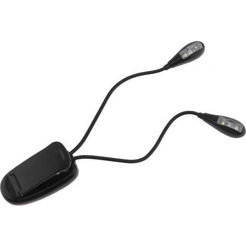 LED Reading Lamp Dual Pole 4 LEDs Flexible Book Sheet Music Stand Reading Light Student Dormitory Lights With Clip and USB Hot