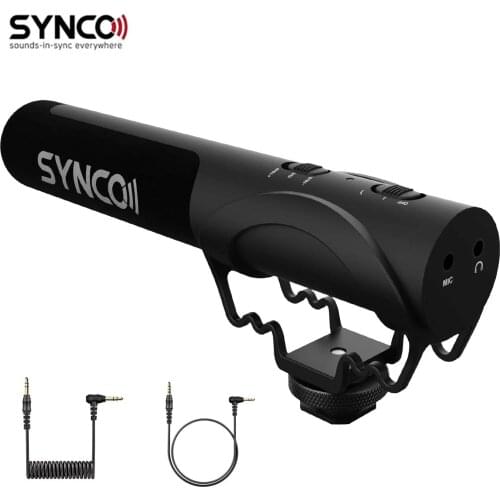 SYNCO Mic-M3 On Camera Shotgun Mic Super-Cardioid Condenser Video Microphone with 3.5mm TRRS TRS Cables for Smartphone DSLR Cam