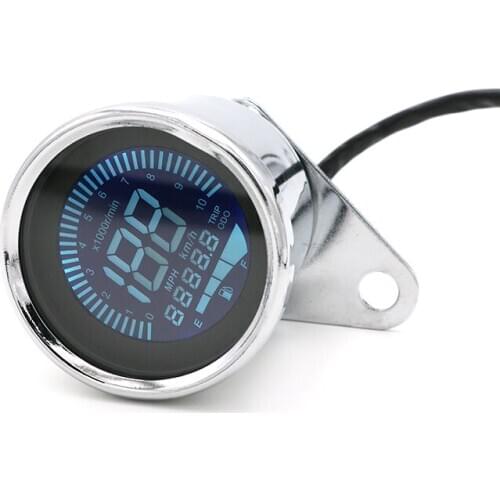 Universal Motorcycle Chrome LED LCD Tachometer Speedometer Fuel Gauge Assembly For Harley Honda Yamaha Kawasaki Suzuki BMW