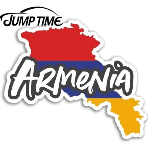 Jump Time for Armenia Map Vinyl Stickers Flag Travel Sticker Laptop Luggage Waterproof Accessories Bumper Car Decal
