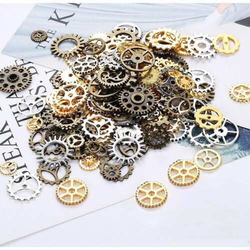 Vintage Gears Shape Crystal Epoxy Filler DIY Handcraft Jewelry Ornament Decoration Supplies Alloy Gear Pottery Decor Accessories