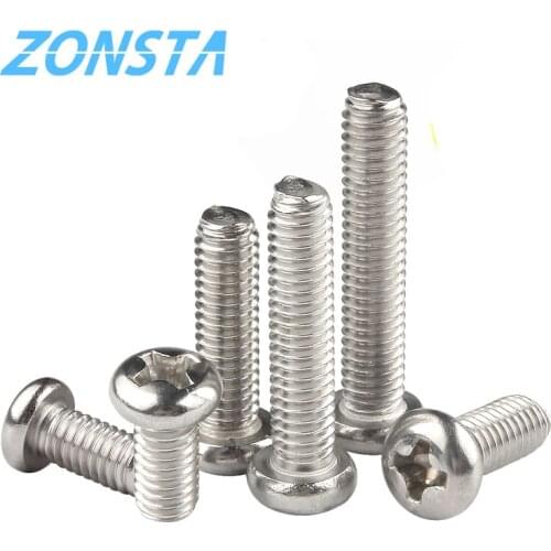 Cross Recessed Pan Head Screws M1.2 M1.4 M1.6 M2 M2.5 M3 M4 M5 M6 304 Stainless Steel Rounnd Phillips TV Machine Screw DIN7985