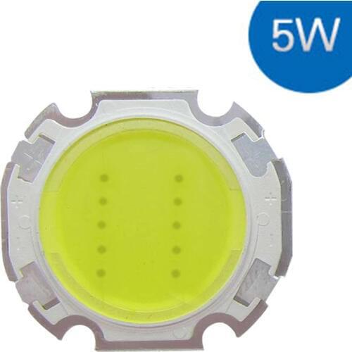 10pcs/lot 5W White 6000~6500K Round COB LED SMD Light Bulb Lamp 450LM DC15-17V