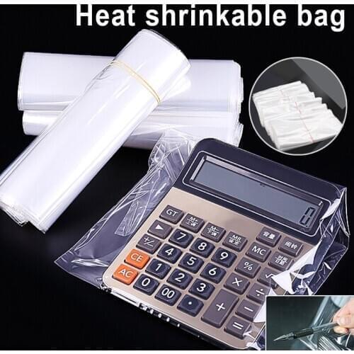 100 Pcs Heat Shrink Film Clear PVC Shrinkable Packaging Wrap Sealing Protector @LS