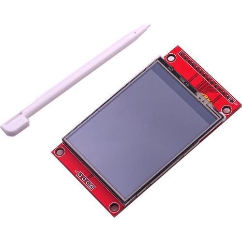 2.4 inch 240x320 SPI TFT LCD Serial Port Module 5V / 3.3V Adapter for Micro SD Card ILI9341 LCD Monitor White LED for Touch